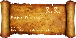 Kajdi Károly névjegykártya